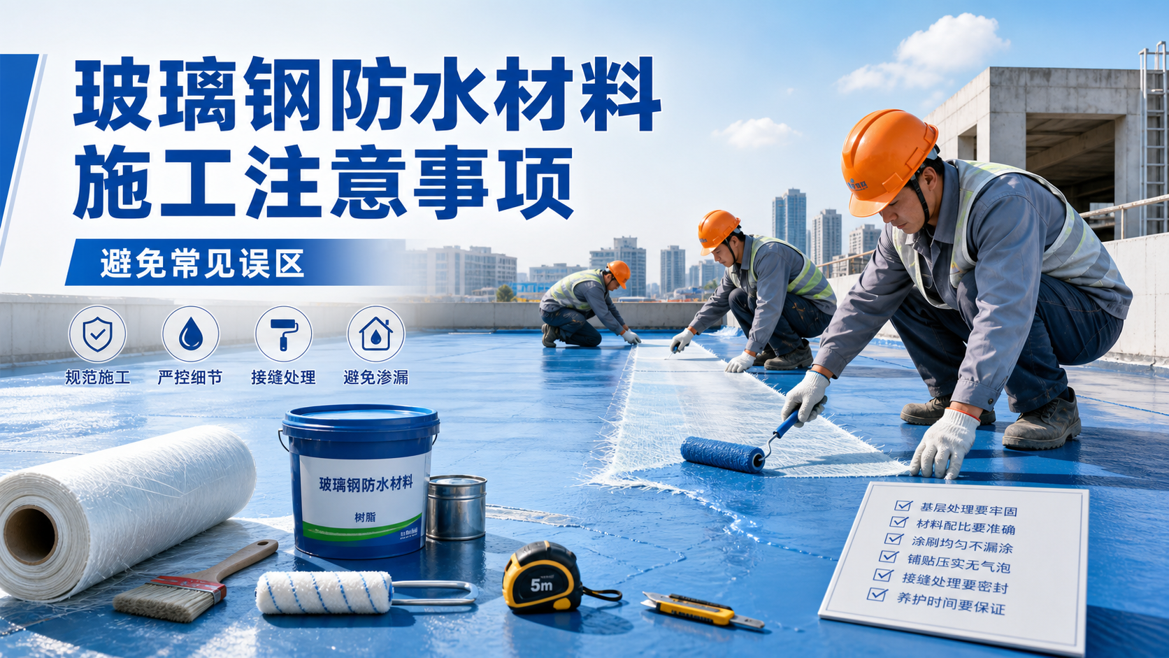 玻璃钢防水材料施工注意事项，避免常见误区 东营 版
